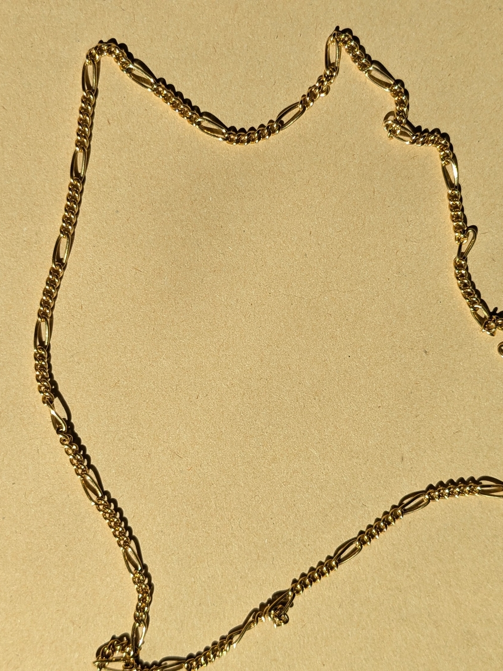 Gold Figaro Chain Necklace - Picture 4 of 8